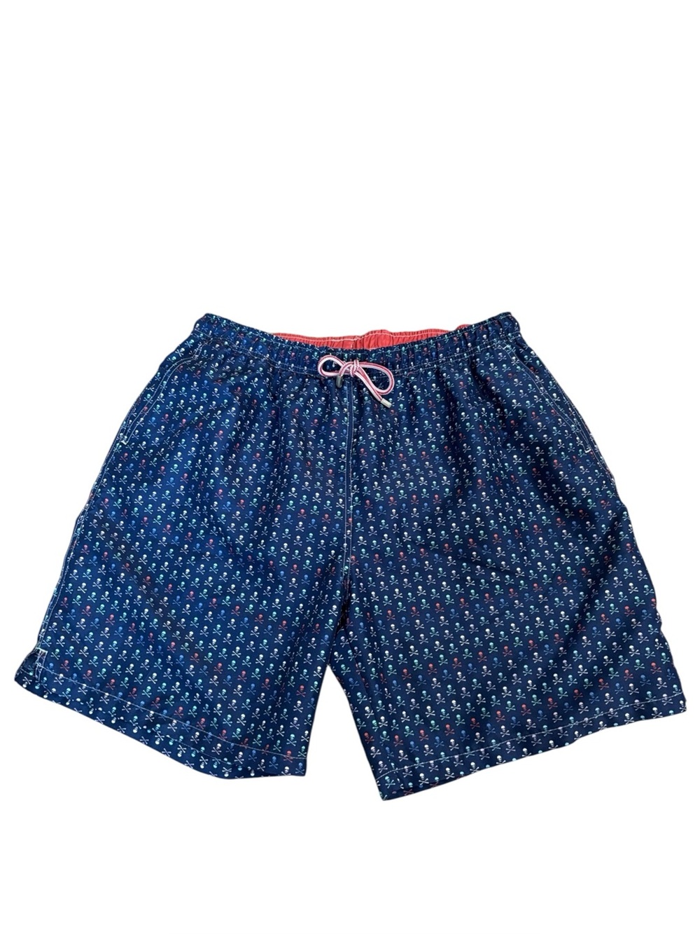 Peter Millar Sea Pirates Skull Crossbones Navy Men’s Swim Trunks Size XL